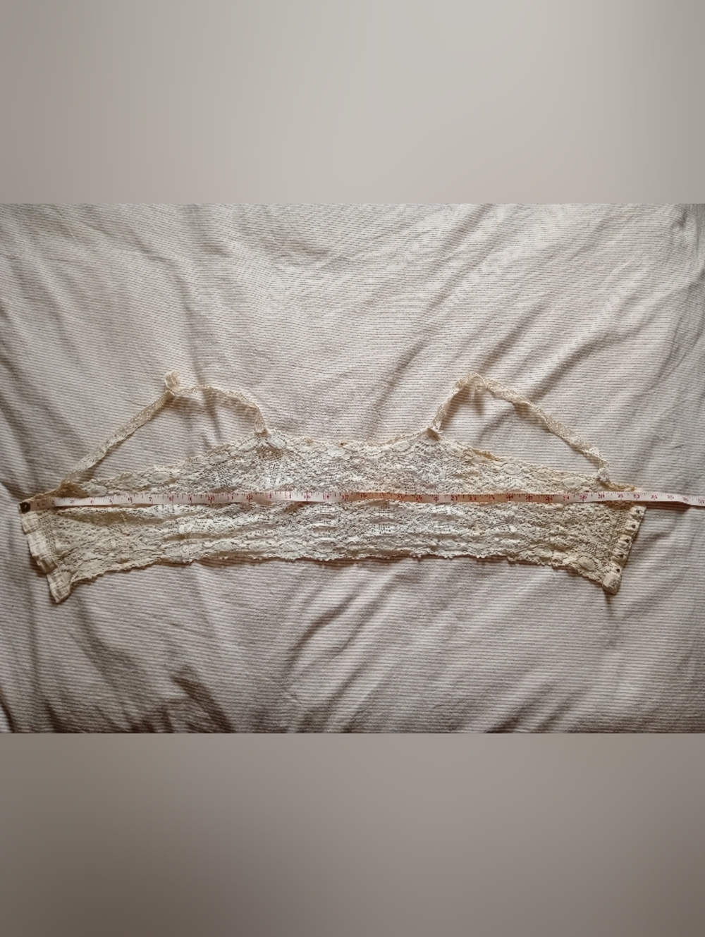 Antique 1930s Lace / Crochet Bralette Camisole Crop top Vintage - Picture 7 of 11